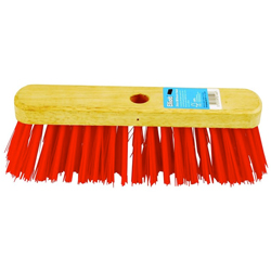 11" Stiff Red PVC Flat Top Broom Head