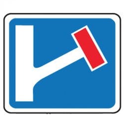 No Through Road on Right Traffic Sign