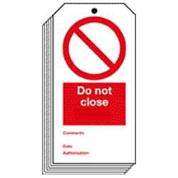 Do not close Safety Tags - Pack of 10