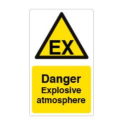 Danger Explosive Atmosphere with Symbol Sign