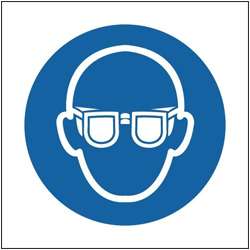 Wear Eye Protection Symbol Safety Labels