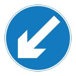 Keep Left Directional Arrow Sign
