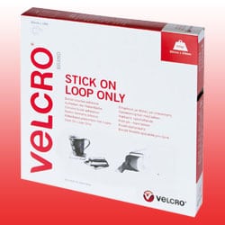 VELCRO® Brand Stick on Range – Loop Only White
