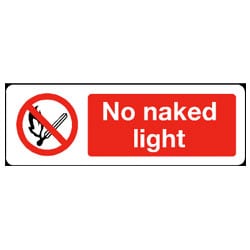 No naked light sign