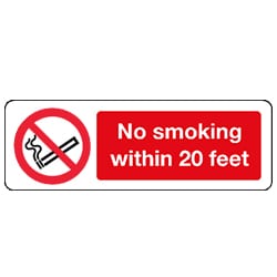 No smoking within 20ft Sign