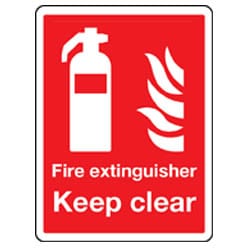 Fire Extinguisher Keep Clear Portrait Sign