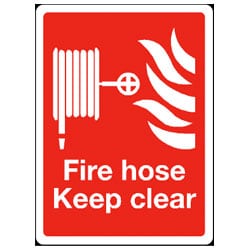 Fire Hose Keep Clear Portrait Sign