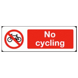 No Cycling Sign