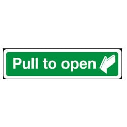 Pull To Open Exit Sign