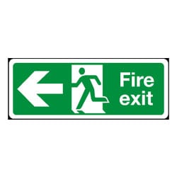 Man Running Left Arrow Left Fire Exit Sign