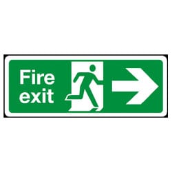 Man Running Right Arrow Right Fire Exit Sign