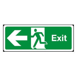 Man Running Left with Arrow Left Exit Sign