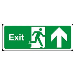Man Running Right with Up Arrow Exit Sign