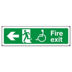 Disabled Fire Exit Left Sign