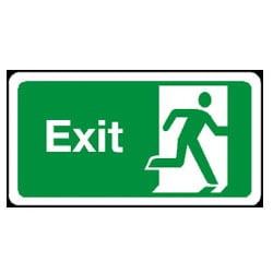 Man Running Right Exit Sign