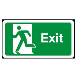 Man Running Left Exit Sign