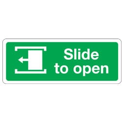 Slide to Open Left Sign