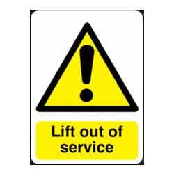 Lift Out Of Service Sign