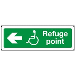 Disabled Refuge Point Arrow Left Sign
