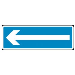 White on Blue Long Arrow Sign