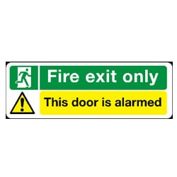Fire Exit Only This Door is Alarmed Sign