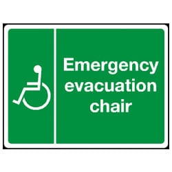 Emergency Evacuation Chair Sign