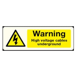 Warning High voltage cables underground sign