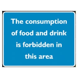 The consumption of food and drink is forbidden in this area Sign