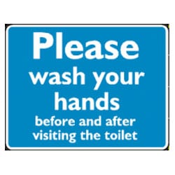 Please wash your hands before and after Sign