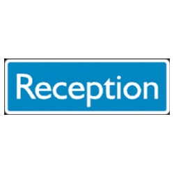 Blue Reception Sign