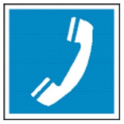 Blue Telephone Symbol Sign