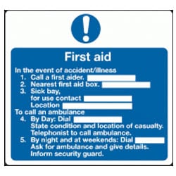 First Aid Action Sign
