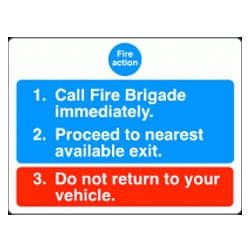 Fire Action for Car Parks Sign