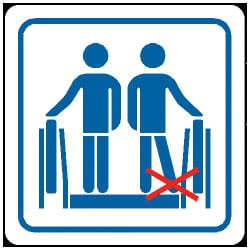 Keep Feet Away from Sides Escalator Symbol Sign