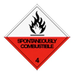 Spontaneously Combustible Label