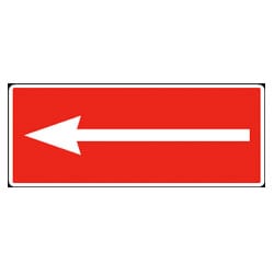 White on Red Arrow Sign