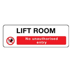 Lift Room No Entry Sign