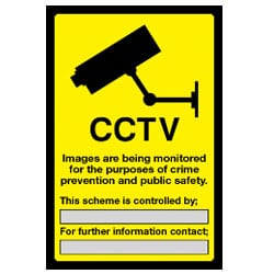 CCTV Images are being monitored Sign