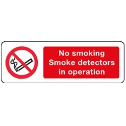 No smoking smoke detectors in operation Sign