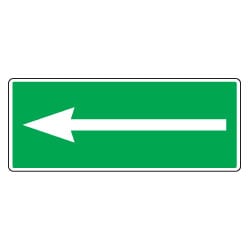 White Arrow Green Background Sign
