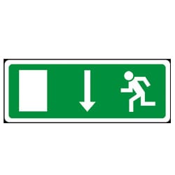 Man Running Left Arrow Down Sign
