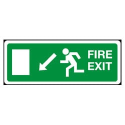 EEC Fire Exit Diagonal Down Left Sign