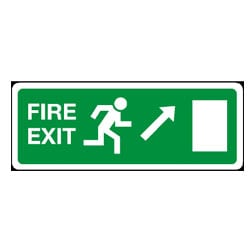 EEC Fire Exit Diagonal Up Right Sign