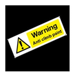Anti Climb Paint Warning Sign