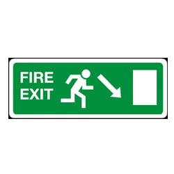 EEC Fire Exit Diagonal Down Right Sign