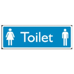 Toilet with Male & Female Symbols Sign