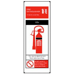 CO2 Fire Extinguisher Information Sign