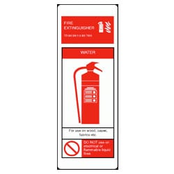 H20 Fire Extinguisher Information Sign