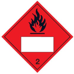 UN Placard Flammable Gas 2 Sign