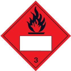 UN Placard Flammable Liquid 3 Sign